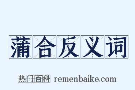 蒲合反义词是什么意思的图片